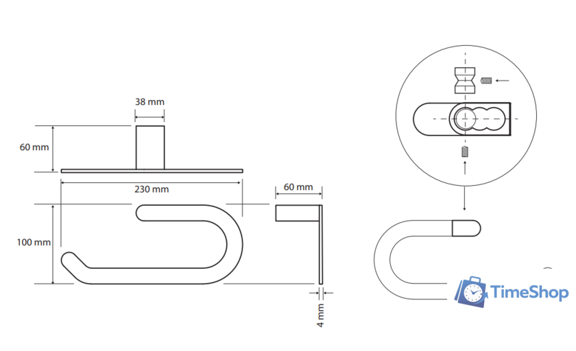 Держатель для полотенца Bemeta Galla 108104060 - Изображение №2 — Интернет-магазин Time-Shop