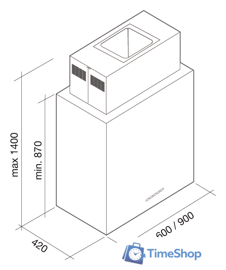 Кухонная вытяжка Falmec Design Laguna Isola Pannellabile 800 (90) - Изображение №5 — Интернет-магазин Time-Shop