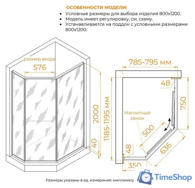 Душевой уголок RGW SV-82Gr R 33328282-2410R - Изображение №5 — Интернет-магазин Time-Shop