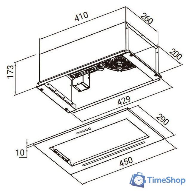 Кухонная вытяжка Weissgauff BOX 450 PB BL - Изображение №2 — Интернет-магазин Time-Shop