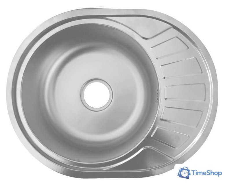 Кухонная мойка AKS Овальная 57x45 (матовый хром) - Изображение №1 — Интернет-магазин Time-Shop