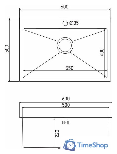Кухонная мойка Mixline Pro 555135 (бронза, с сифоном) - Изображение №4 — Интернет-магазин Time-Shop
