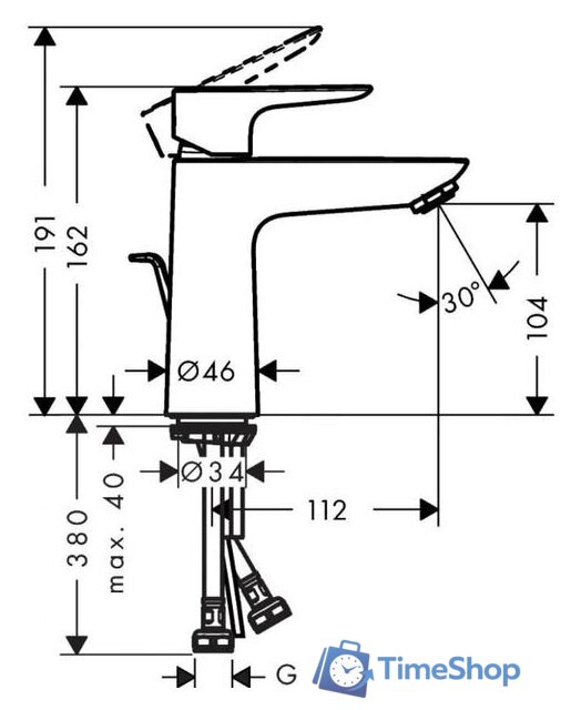 Смеситель Hansgrohe Talis E 71710700 - Изображение №2 — Интернет-магазин Time-Shop