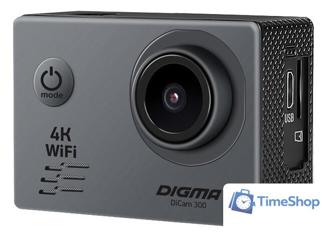 Экшен-камера Digma DiCam 300 (серый) - Изображение №3 — Интернет-магазин Time-Shop