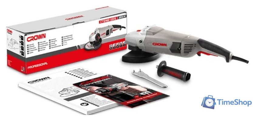 Угловая шлифмашина Crown CT13489-230S - Изображение №3 — Интернет-магазин Time-Shop