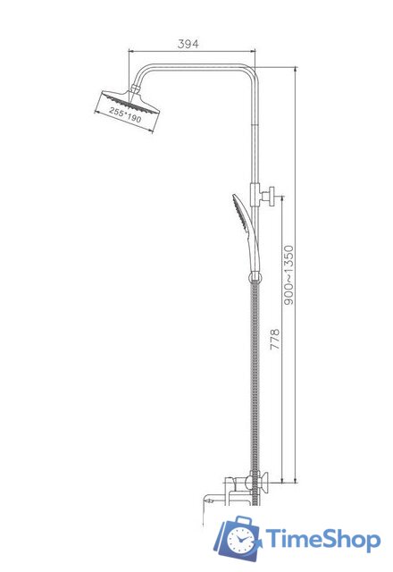 Душевая система  Haiba HB24805-8 (белый) - Изображение №2 — Интернет-магазин Time-Shop