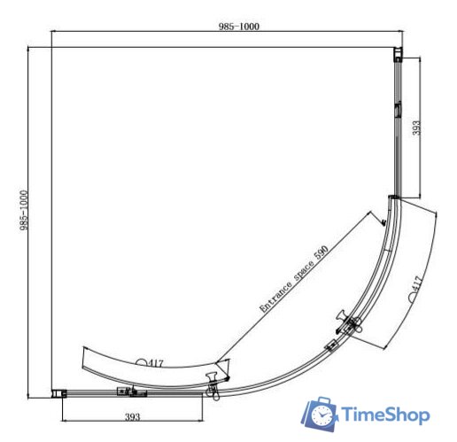 Душевой уголок Ambassador Kingston 14011105 100х100 - Изображение №9 — Интернет-магазин Time-Shop