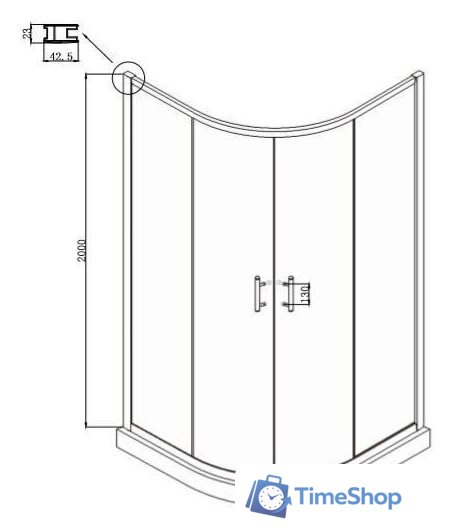 Душевой уголок Ambassador Kingston 14011105 100х100 - Изображение №8 — Интернет-магазин Time-Shop