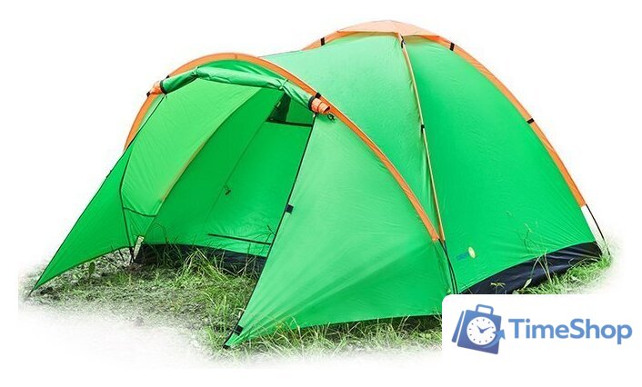 Треккинговая палатка Sundays Camp 4 (зеленый/желтый) - Изображение №1 — Интернет-магазин Time-Shop