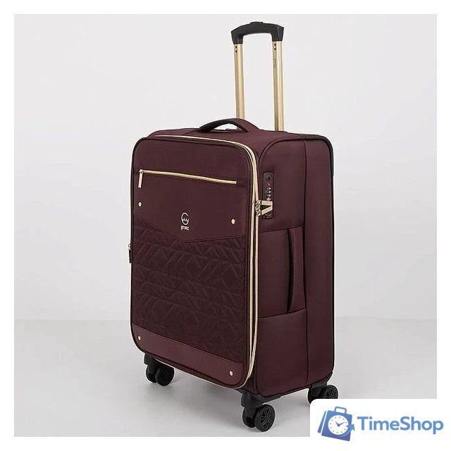 Чемодан-спиннер Grott 338-1731/3-24 (бордовый) - Изображение №4 — Интернет-магазин Time-Shop