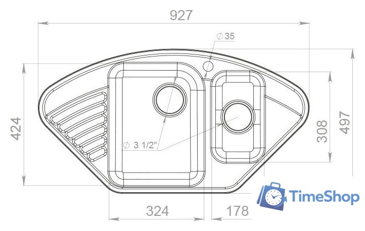 Кухонная мойка GranFest QUARZ Z-14 (песочный) - Изображение №2 — Интернет-магазин Time-Shop