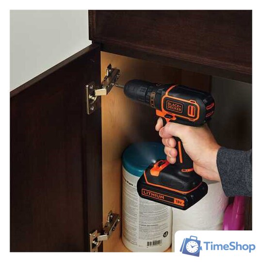 Дрель-шуруповерт Black & Decker BDCDC18KB (с 2-мя АКБ и кейсом) - Изображение №2 — Интернет-магазин Time-Shop