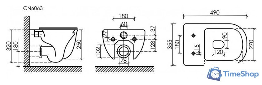 Унитаз подвесной Ceramica Nova Modena Rimless CN6063 (с сиденьем) - Изображение №12 — Интернет-магазин Time-Shop