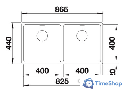 Кухонная мойка Blanco Andano 400/400-U (без клапана-автомата) - Изображение №4 — Интернет-магазин Time-Shop