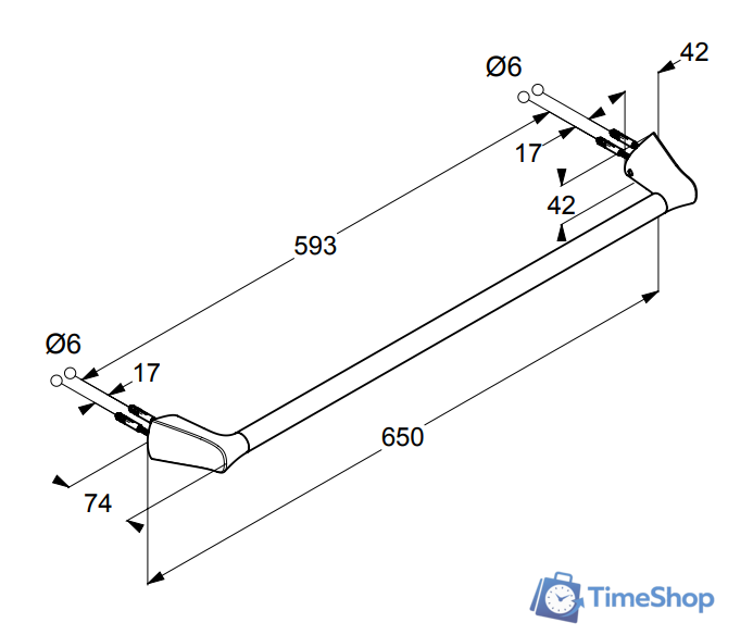 Держатель для полотенца Kludi Ambienta 5398005 - Изображение №2 — Интернет-магазин Time-Shop