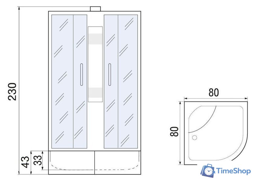 Душевая кабина River Nara XL 80/43 MT - Изображение №13 — Интернет-магазин Time-Shop