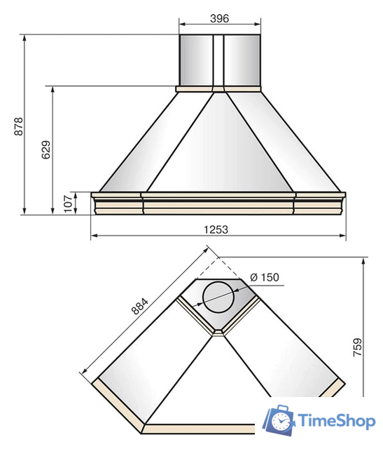 Кухонная вытяжка Elikor Форест 90П-650-П3Д (бежевый/дуб неокрашенный) - Изображение №2 — Интернет-магазин Time-Shop