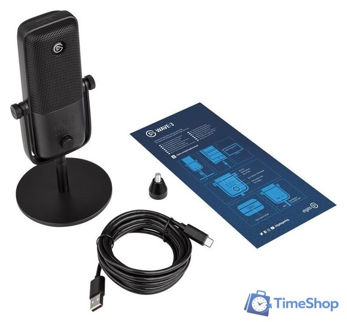 Проводной микрофон Elgato Wave 3 (черный) - Изображение №9 — Интернет-магазин Time-Shop