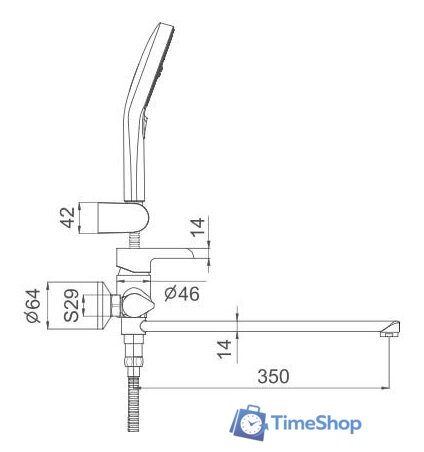 Смеситель Gappo G2203-6 - Изображение №2 — Интернет-магазин Time-Shop