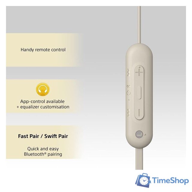 Наушники Sony WI-C100 (бежевый) - Изображение №5 — Интернет-магазин Time-Shop