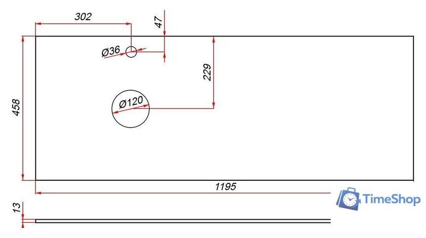  ЗОВ Столешница 13 CKP13W1195458C2S (белый) - Изображение №4 — Интернет-магазин Time-Shop
