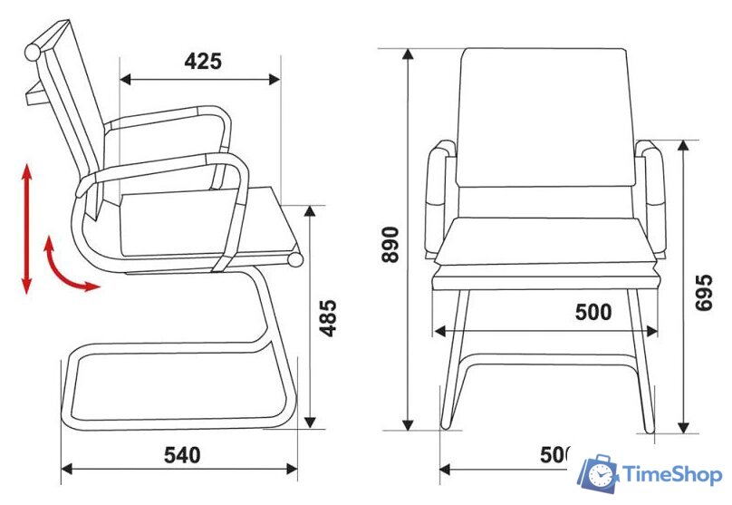 Офисный стул Бюрократ CH-993-Low-V/Camel - Изображение №4 — Интернет-магазин Time-Shop