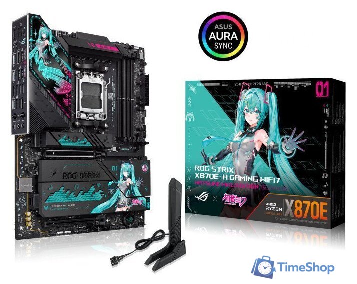 Материнская плата ASUS Rog Strix X870E-H Gaming WiFi7 Hatsune Miku Edition - Изображение №12 — Интернет-магазин Time-Shop