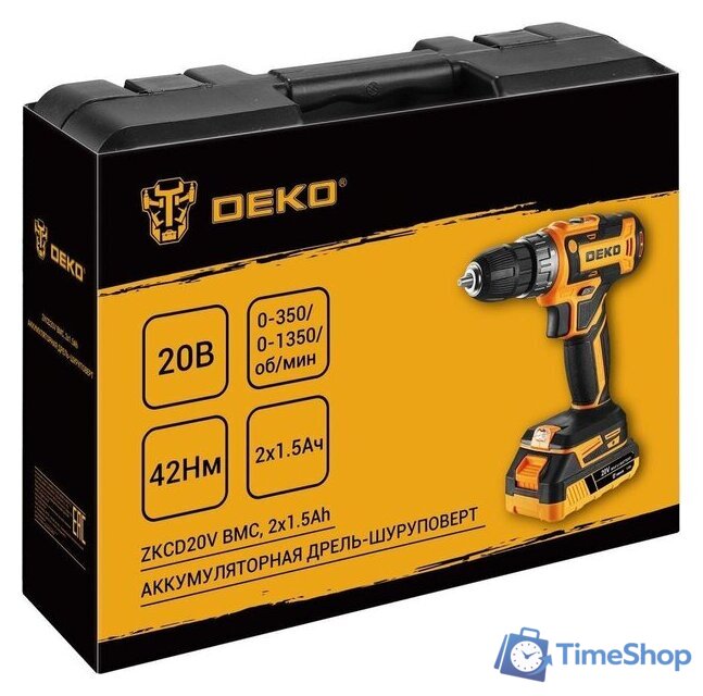 Дрель-шуруповерт Deko ZKCD20V 084-1007 (с 2-мя АКБ, кейс) - Изображение №3 — Интернет-магазин Time-Shop