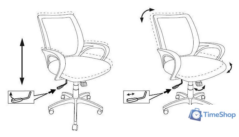Офисное кресло Бюрократ CH-695N/SL/BLACK (черный) - Изображение №6 — Интернет-магазин Time-Shop