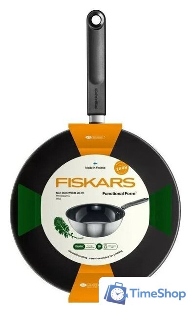Сковорода ВОК Fiskars Functional Form 1072313 - Изображение №5 — Интернет-магазин Time-Shop