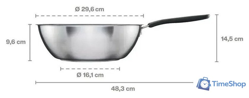 Сковорода ВОК Fiskars Functional Form 1072313 - Изображение №4 — Интернет-магазин Time-Shop
