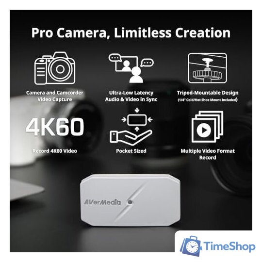 Устройство видеозахвата AverMedia CamStream 4K BU113G2 (белый) - Изображение №3 — Интернет-магазин Time-Shop