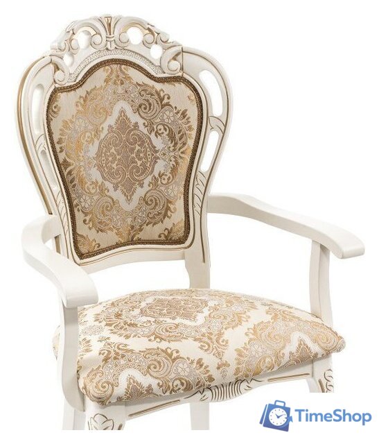 Стул с подлокотниками Woodville Bronte (молочный/патина) - Изображение №7 — Интернет-магазин Time-Shop