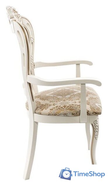 Стул с подлокотниками Woodville Bronte (молочный/патина) - Изображение №4 — Интернет-магазин Time-Shop