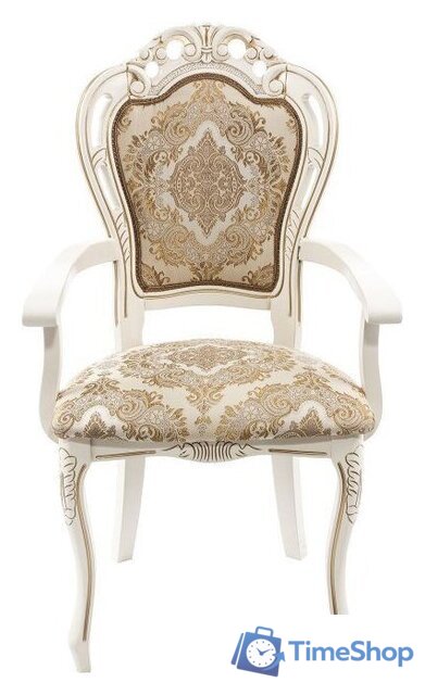 Стул с подлокотниками Woodville Bronte (молочный/патина) - Изображение №2 — Интернет-магазин Time-Shop