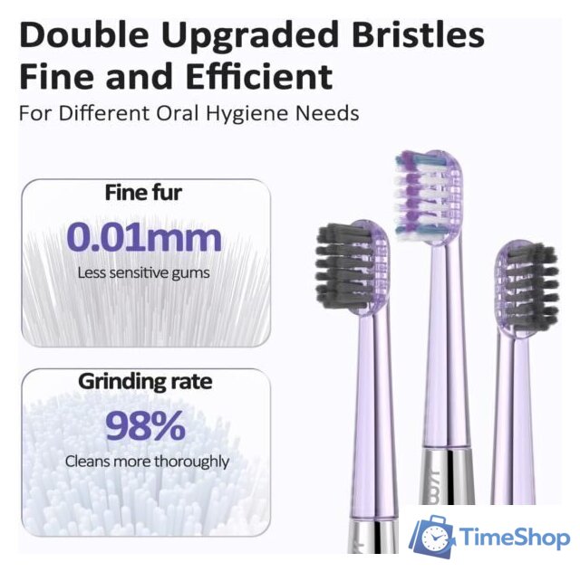 Электрическая зубная щетка JIMOK J6 (серебристый) - Изображение №6 — Интернет-магазин Time-Shop