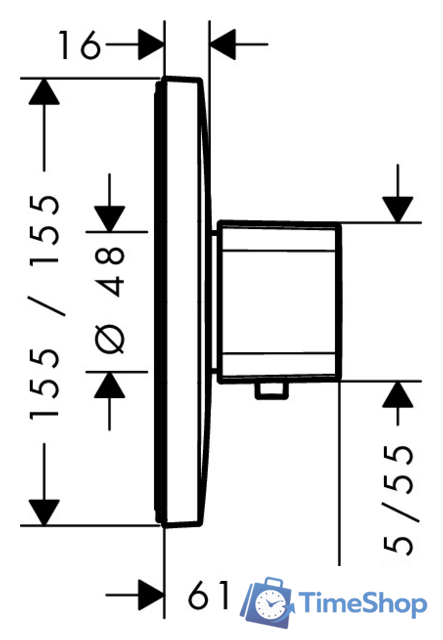 Смеситель Hansgrohe Ecostat E [15706000] - Изображение №2 — Интернет-магазин Time-Shop