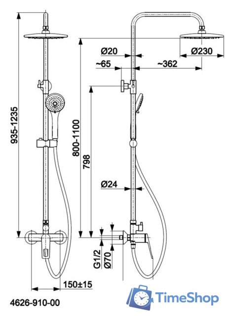 Душевая система  KFA Amazonit 462691000 - Изображение №2 — Интернет-магазин Time-Shop