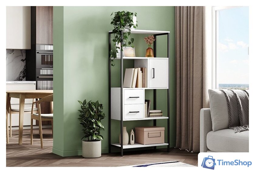 Стеллаж Mio Tesoro Cool Joy Loft (белый/черный) - Изображение №7 — Интернет-магазин Time-Shop