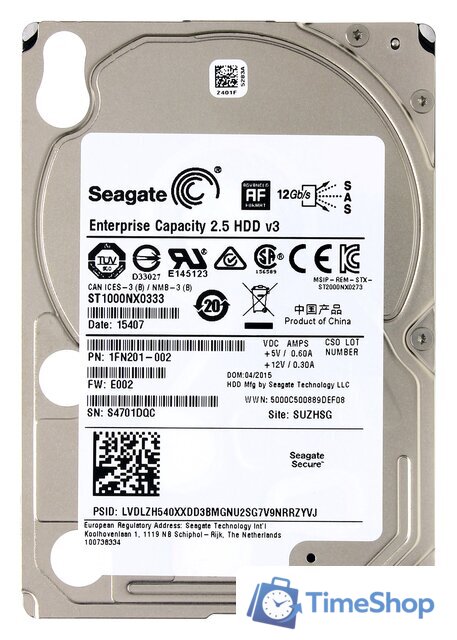 Жесткий диск Seagate Enterprise Capacity 1TB (ST1000NX0333) - Изображение №4 — Интернет-магазин Time-Shop