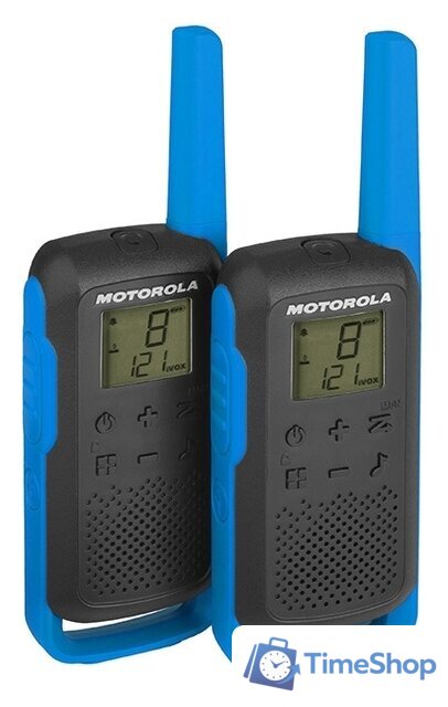 Портативная радиостанция Motorola T62 Walkie-talkie (черный/синий) - Изображение №1 — Интернет-магазин Time-Shop