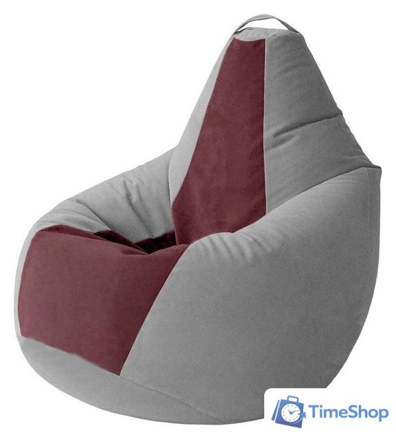 Кресло-мешок Kreslomeshki Груша Kombo XXXL GKV-145x100-SBO (сталь/бордовый) - Изображение №1 — Интернет-магазин Time-Shop