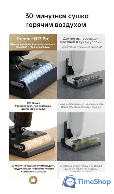 Вертикальный моющий пылесос Dreame H13 Pro Wet and Dry Vacuum (международная версия) - Изображение №22 — Интернет-магазин Time-Shop