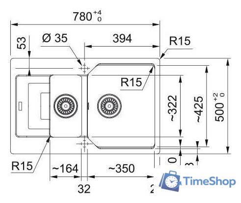 Кухонная мойка Franke Urban UBG 651-78 114.0741.213 (оникс) - Изображение №3 — Интернет-магазин Time-Shop
