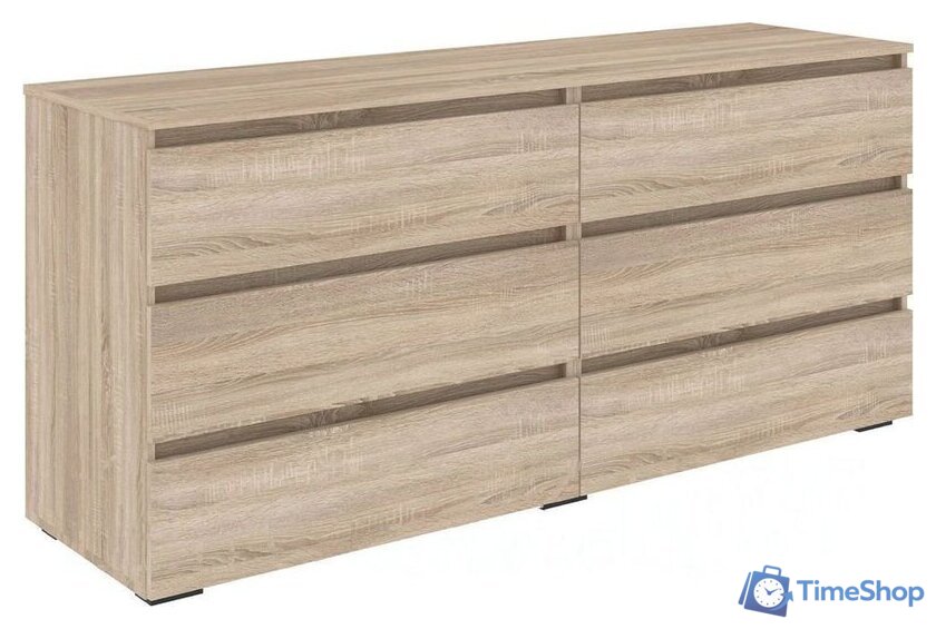 Комод Кортекс-мебель Бари 160 6ш (дуб сонома/дуб сонома/дуб сонома) - Изображение №1 — Интернет-магазин Time-Shop