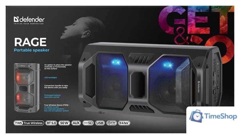 Беспроводная колонка Defender Rage - Изображение №8 — Интернет-магазин Time-Shop