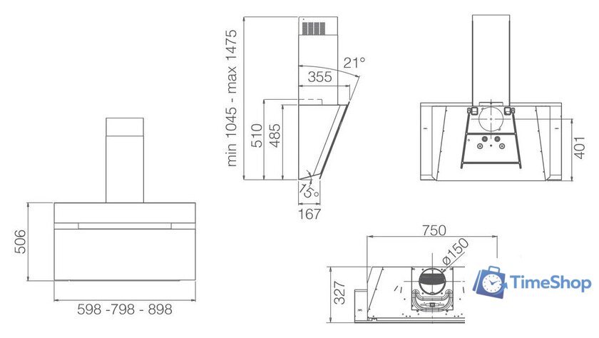 Кухонная вытяжка Elica Stripe Lux @ WH/A/60 - Изображение №2 — Интернет-магазин Time-Shop