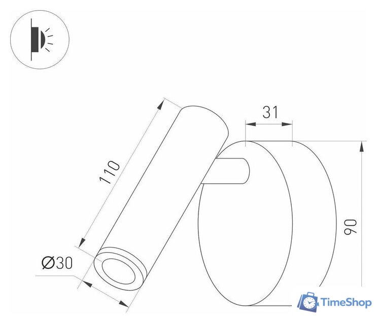 Спот Arlight SP-BED-NB-R90-3W Warm3000 036544 - Изображение №4 — Интернет-магазин Time-Shop