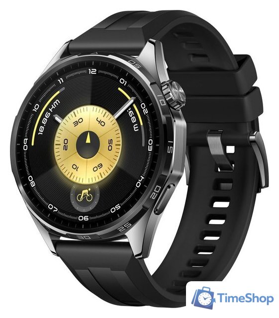 Умные часы Huawei Watch GT 6 46 мм (черный, с черным силиконовым ремешком, международная версия) - Изображение №1 — Интернет-магазин Time-Shop