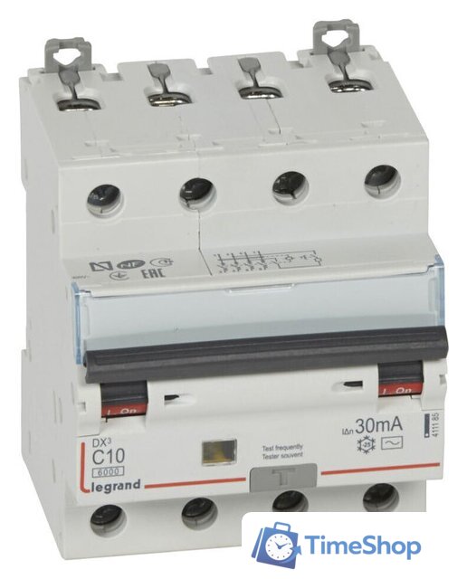 Дифференциальный автомат Legrand DX3 4P С 10A 30мА 6kА 4М 411185 - Изображение №1 — Интернет-магазин Time-Shop